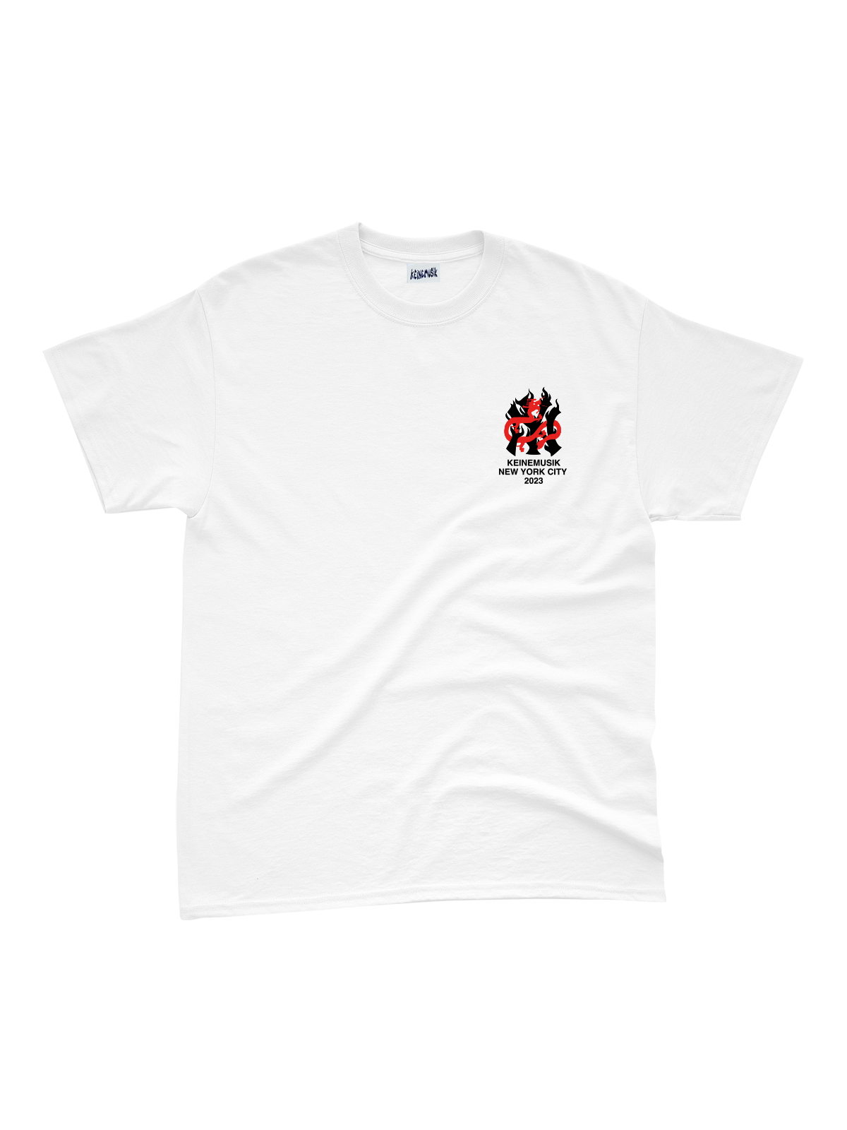 New Era-inspired White t-shirt, “Black graphic design